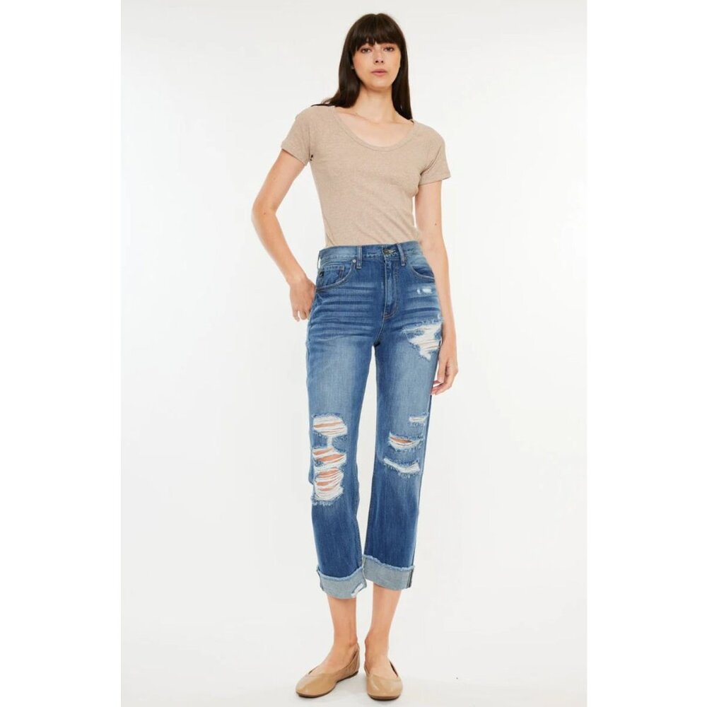 KanCan Eloise High Rise Straight Leg Jeans in Medium Wash - Sz 13/30 - NWT